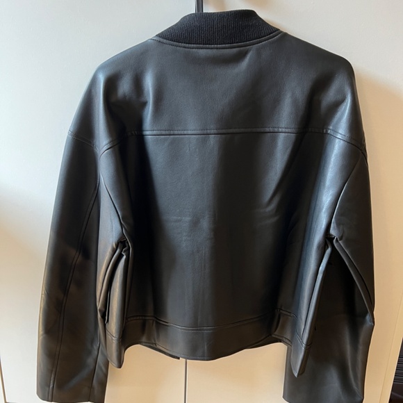 Mango Leather-effect bomber jacket - Picture 3 of 4